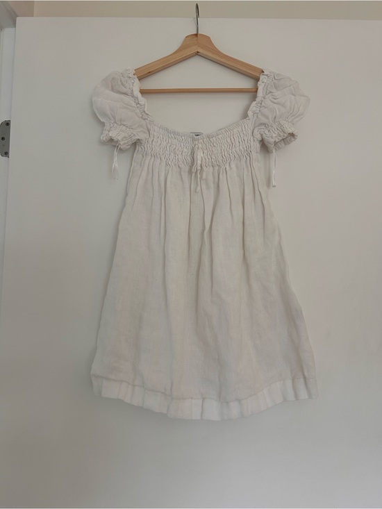 Faithfull the Brand Dresses & Skirts - Faithfull the Brand 100% Linen White Puff Sleeve Dress | Size 4